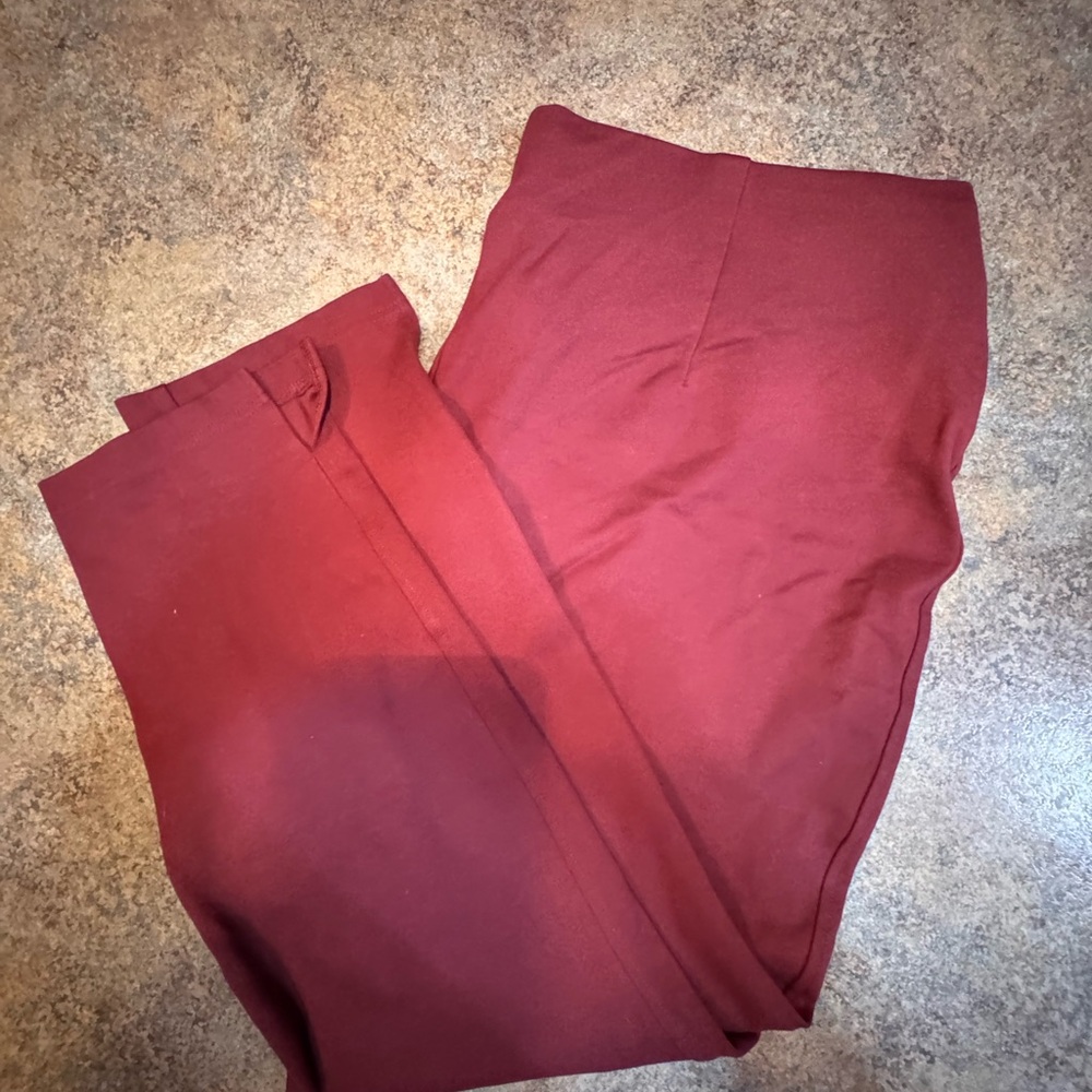 Rafaella Wine-Colored Ponte Pants